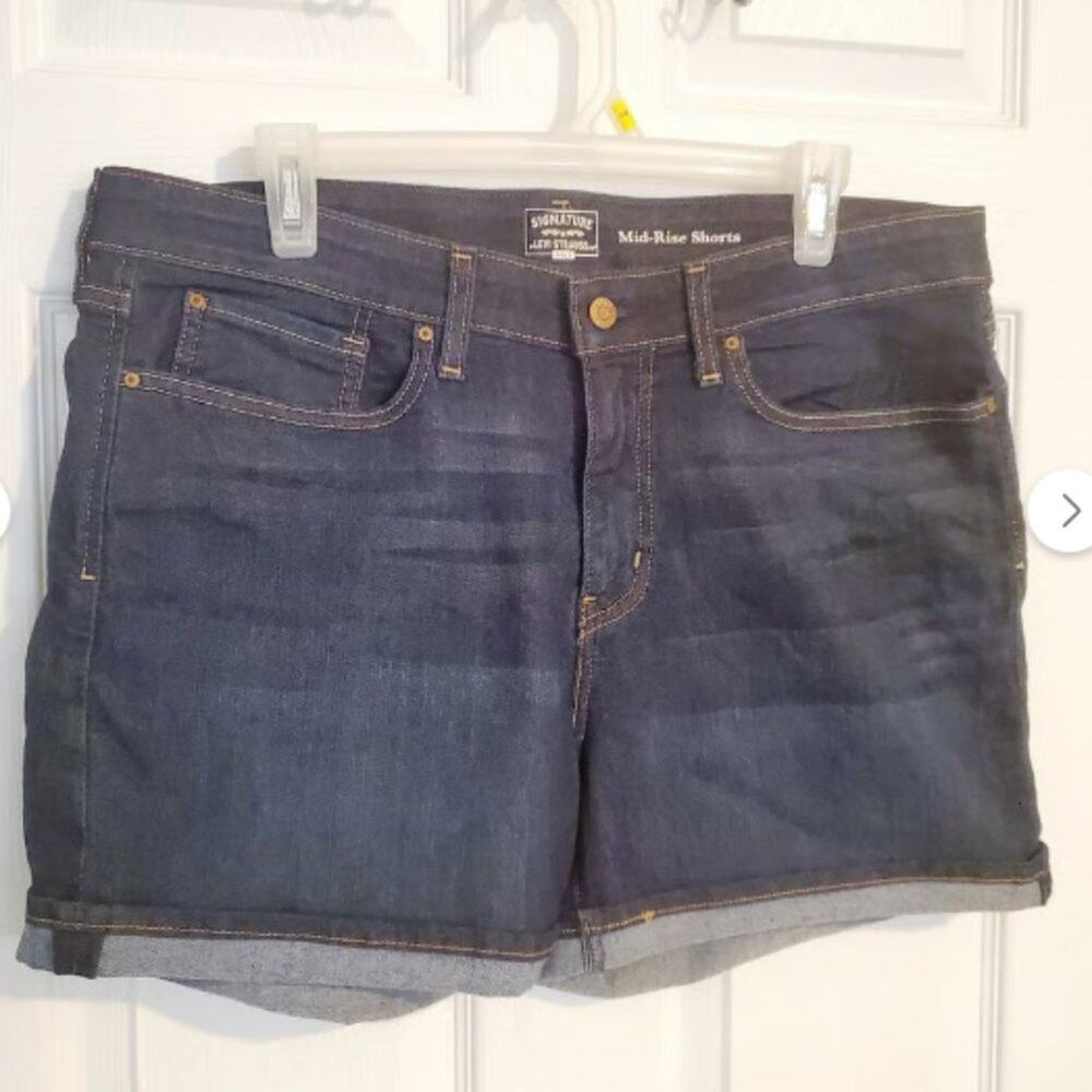 LEVI STRAUSS Signature mid-rise stretch denim shorts sz.16